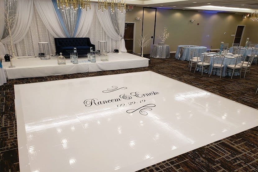 dance floor wrap wedding event print graphic by project sign near me sernardino, california, brampton, mississauga